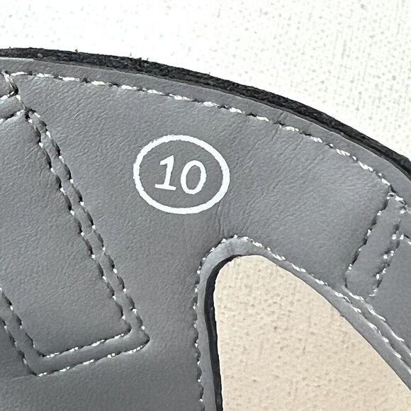 Skechers Memory Foam Womens 10 Gray Strappy Sandals Slip On Sling Back Flat Open - Picture 10 of 11